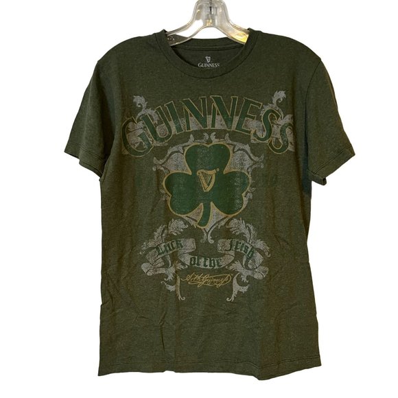 Guinness T Shirt Womens Small Luck Of The Irish Green Short Sleeve Clover - Picture 1 of 8
